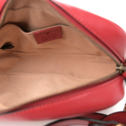 Gucci Calfskin Matelasse Mini GG Marmont Chain Shoulder Bag Hibiscus Red 5 of 14