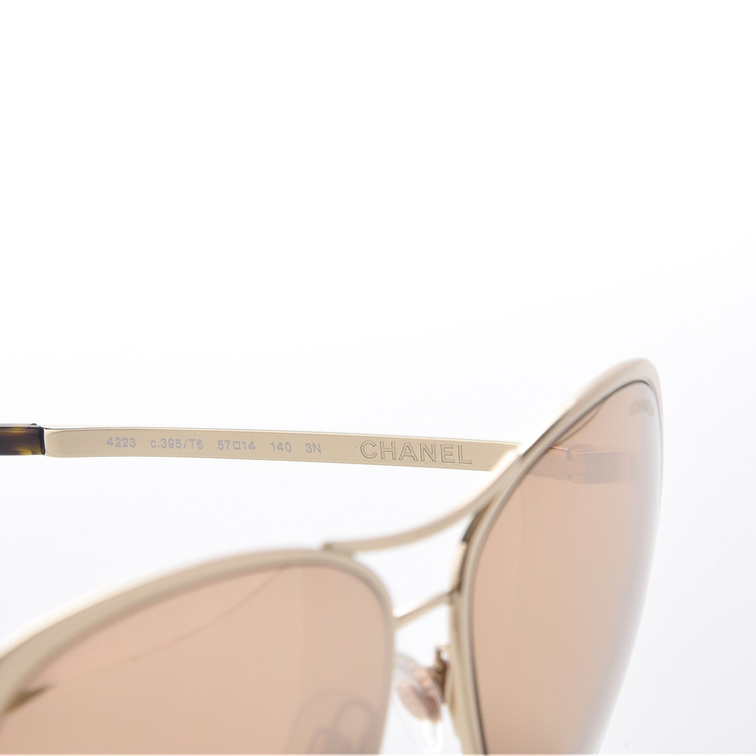 Chanel 18K Pilot Summer Sunglasses 4223 Gold 6 of 10