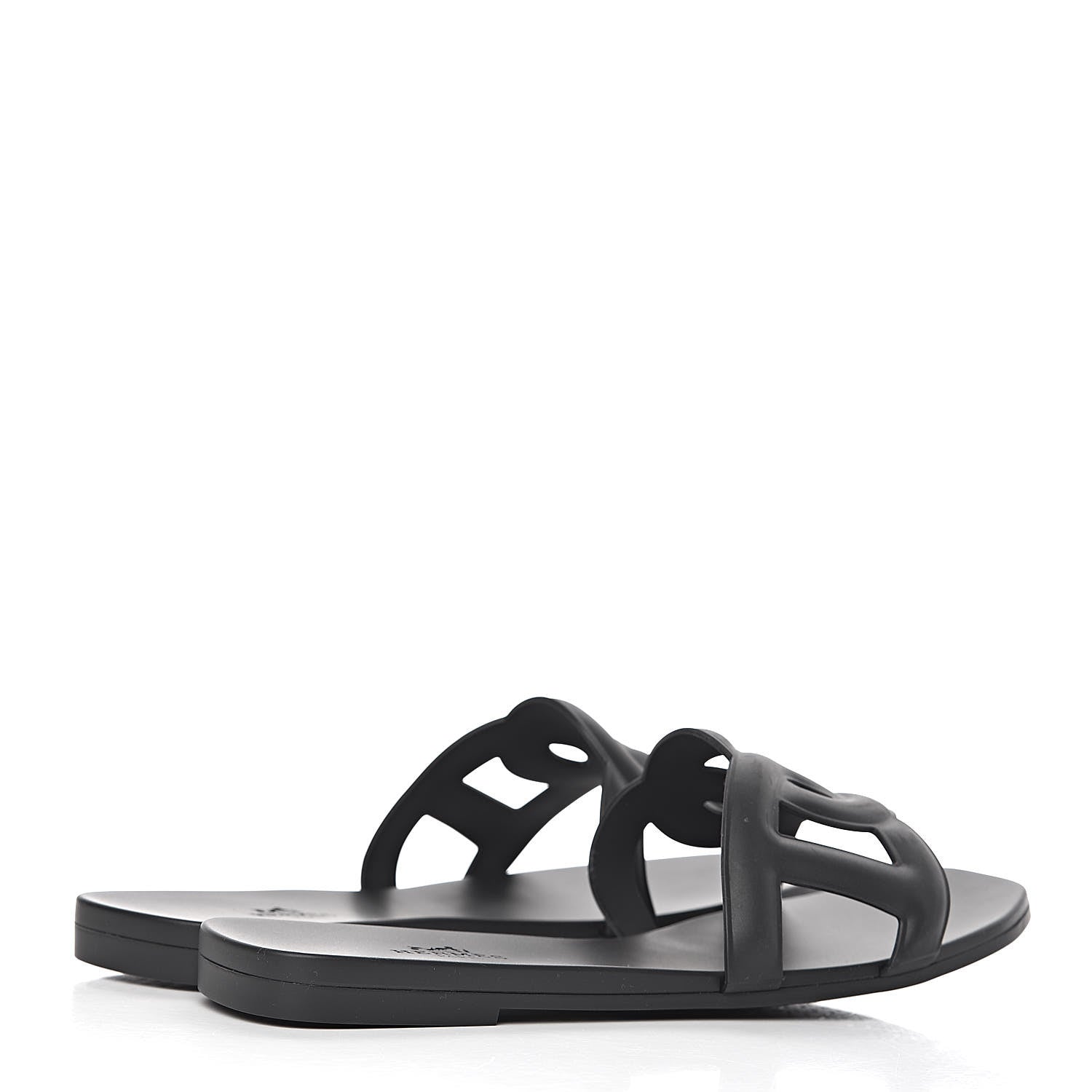 Hermes Rubber Aloha Sandals 37 Black 4 of 8