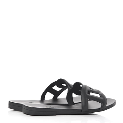 Hermes Rubber Aloha Sandals 37 Black 4 of 8