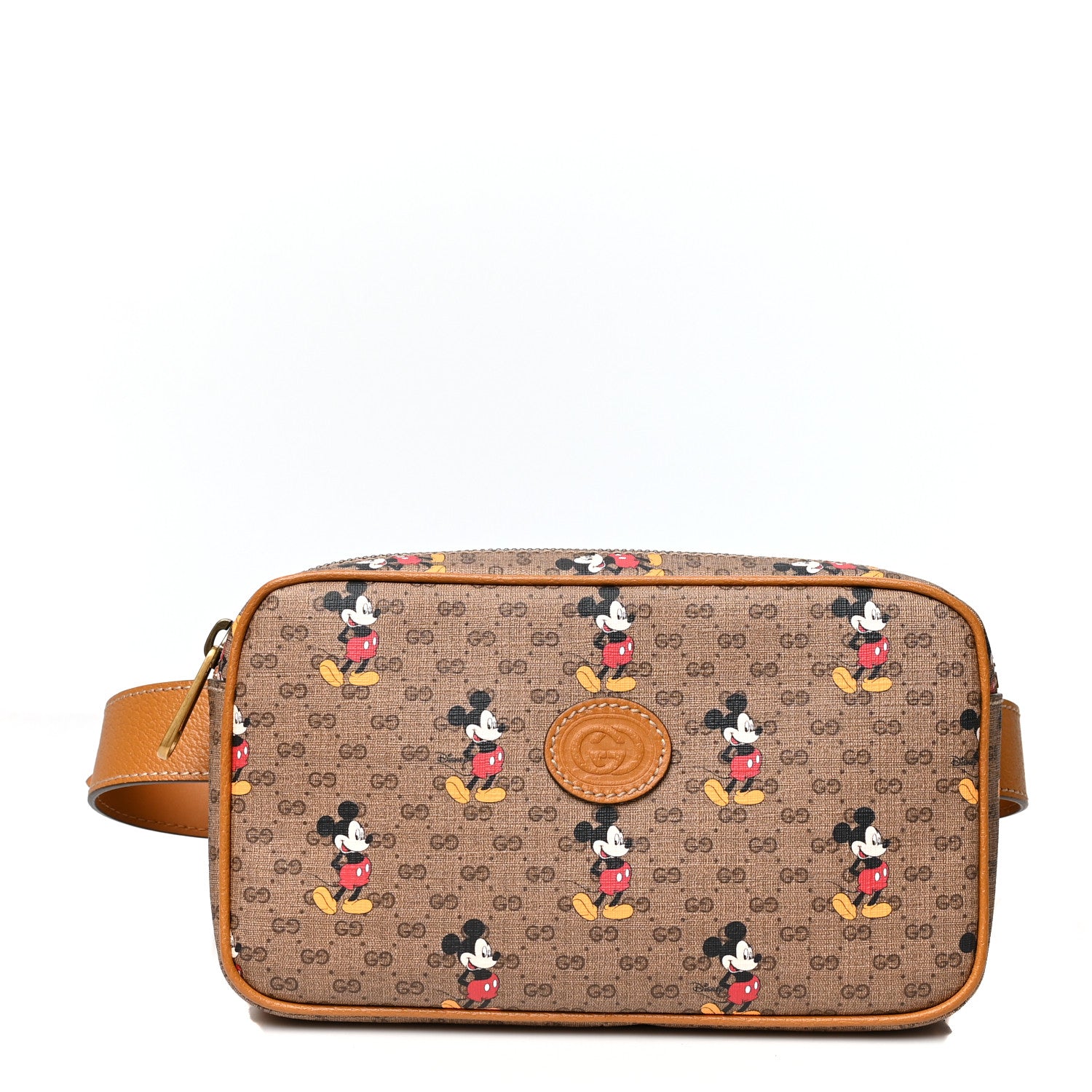Gucci X DISNEY Mini Vintage GG Supreme Monogram Mickey Mouse Small Belt Bag 85 34 Beige Vintage Sun Oil 1 of 11