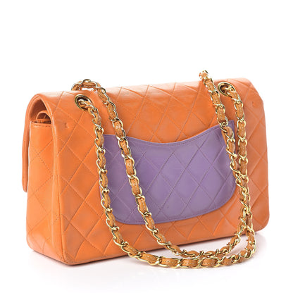 Chanel Lambskin Quilted Tri-Color Medium Double Flap Brown Blue Purple 3 of 13