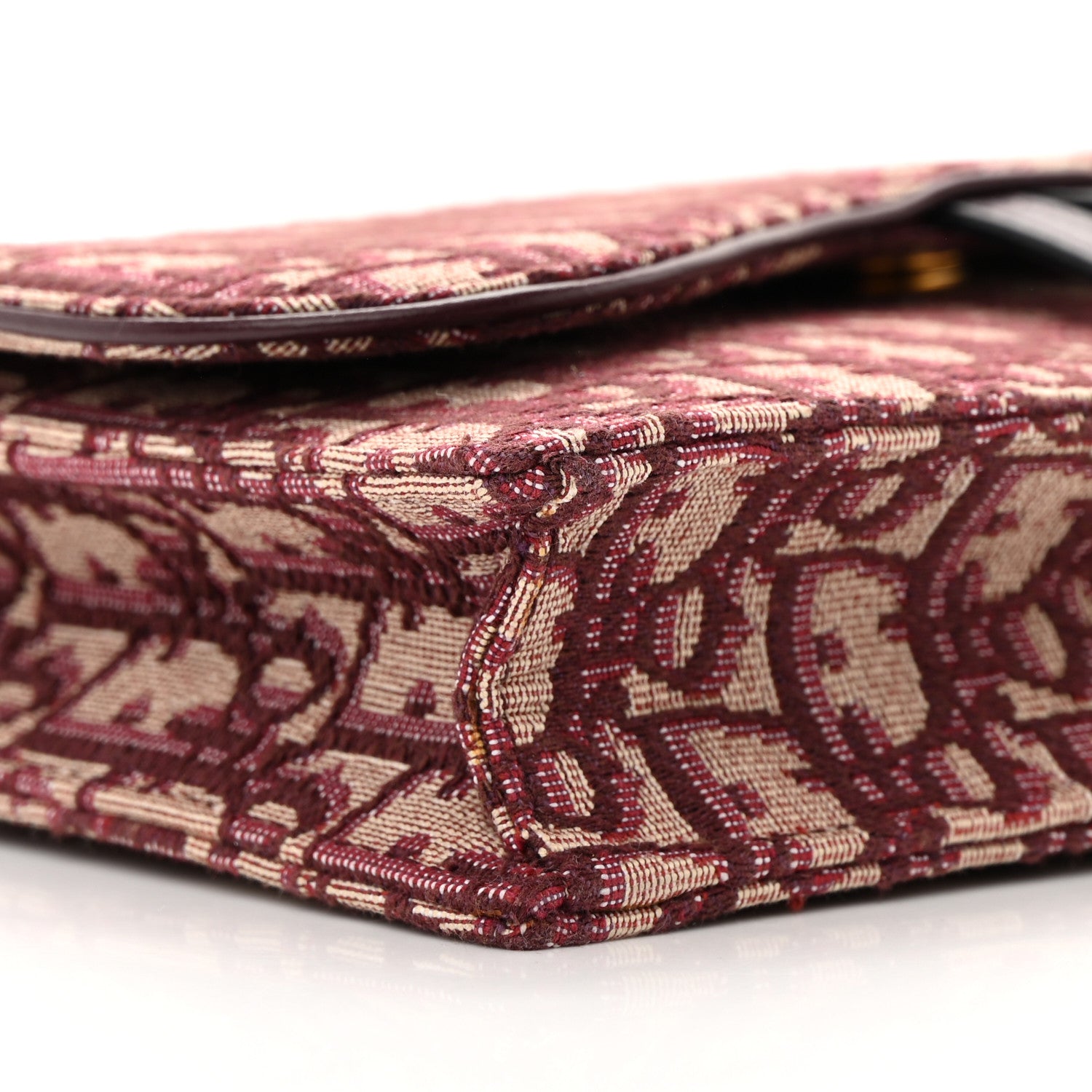 Christian Dior Oblique Saddle Chain Pouch Burgundy 9 of 14