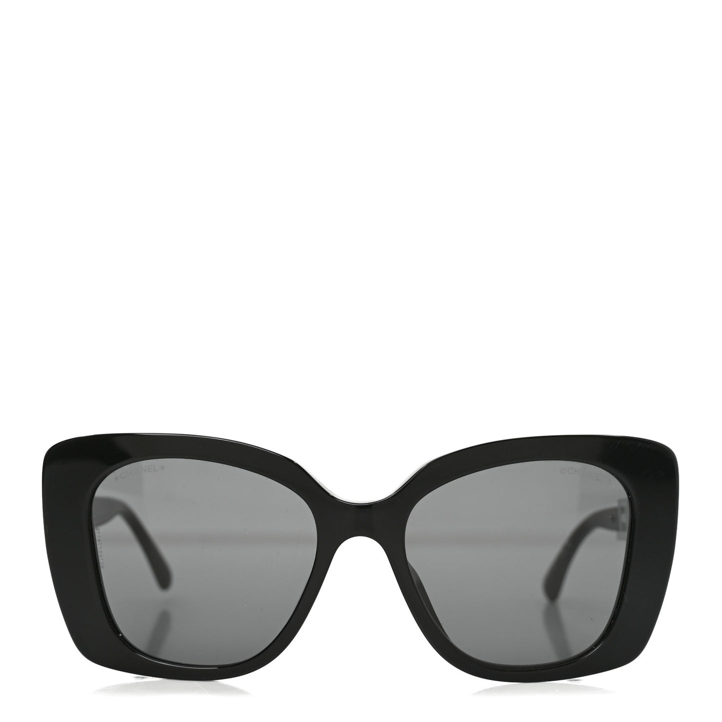 Acetate Strass Square Sunglasses 5422-B-A Black White