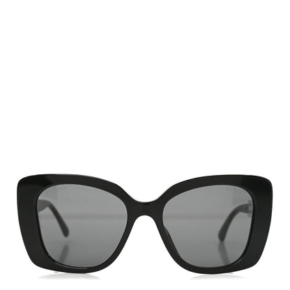 Chanel Acetate Strass Square Sunglasses 5422-B-A Black White 2 of 7