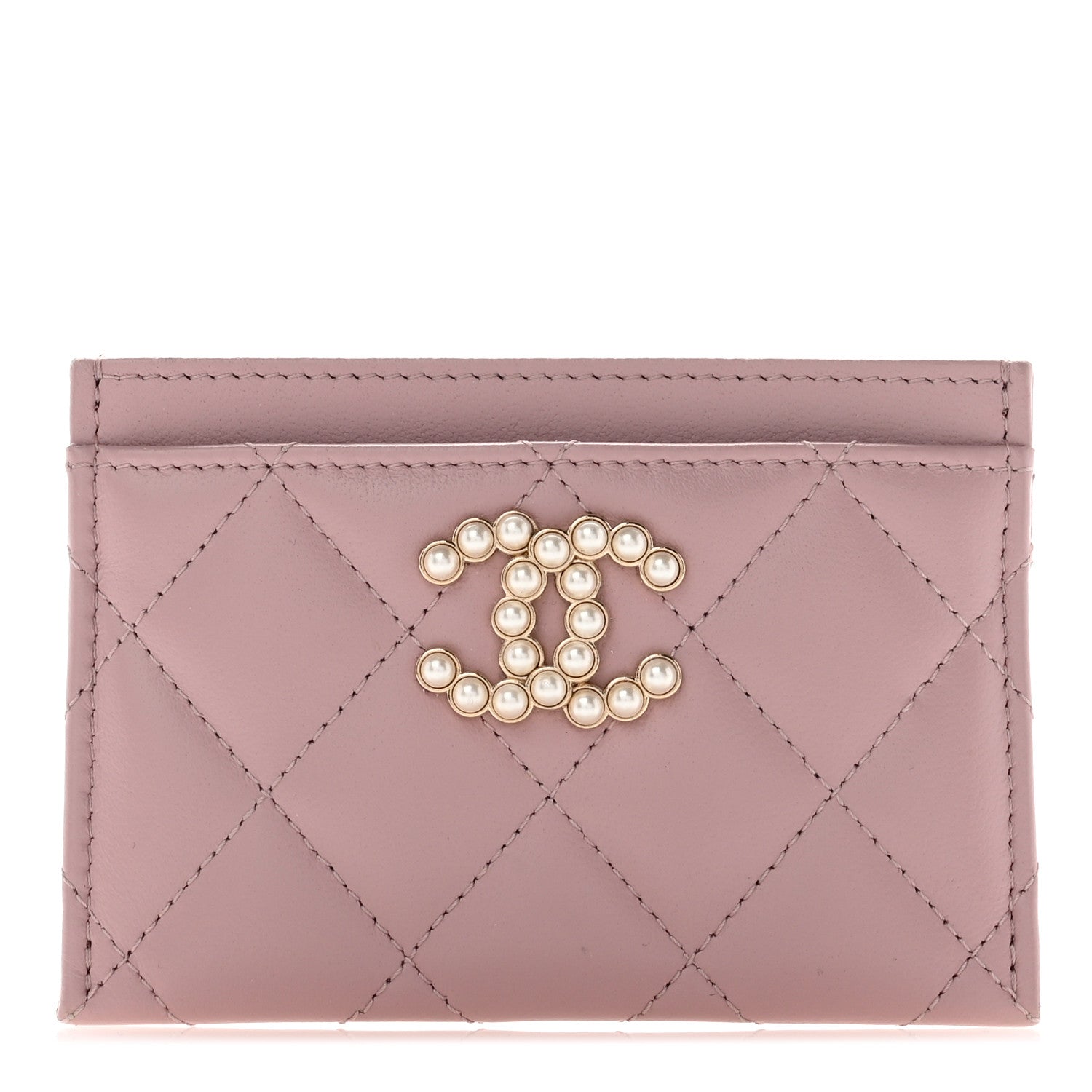Chanel Lambskin Pearl Quilted Coco Candy Card Holder Light Pink 1 of 7