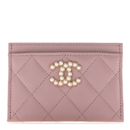 Chanel Lambskin Pearl Quilted Coco Candy Card Holder Light Pink 1 of 7