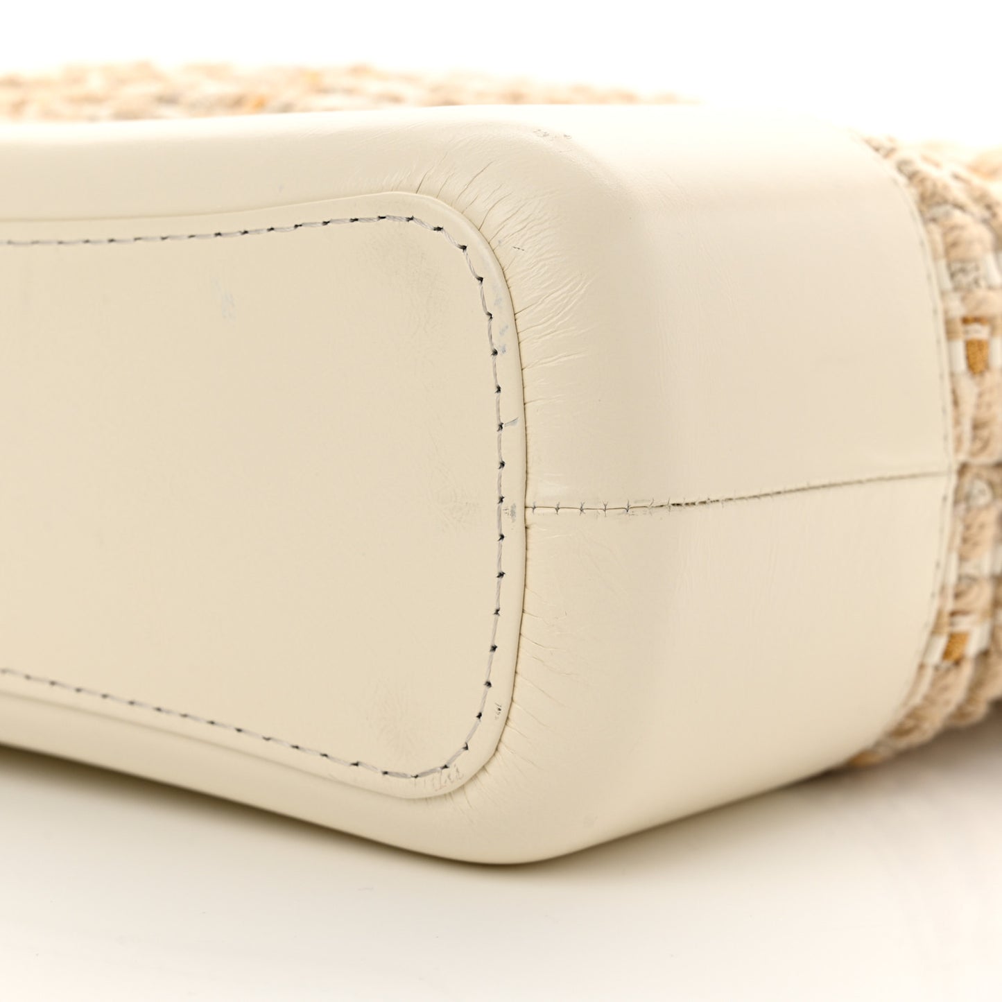 Tweed Calfskin Quilted Medium Gabrielle Hobo Beige Ivory