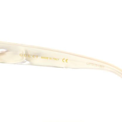 Gucci Acetate Crystal Oversize Mirrored Star Sunglasses GG0116S Ivory 4 of 5