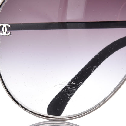 Chanel Aviator CC Sunglasses 4189-T-Q Silver 9 of 11