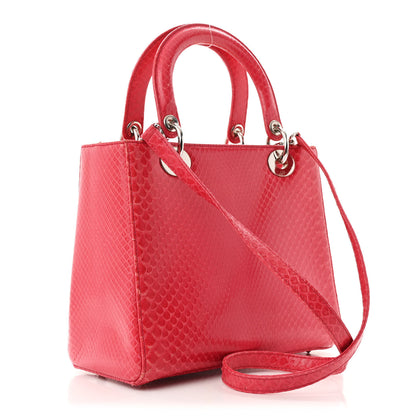 Christian Dior Snakeskin Medium Lady Dior Pink 3 of 13