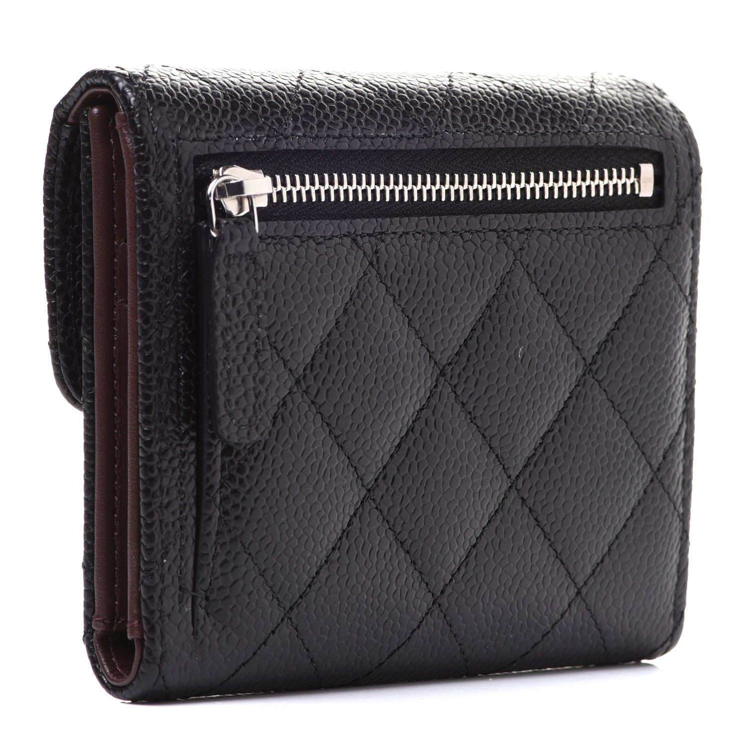 Chanel Caviar Quilted Compact Flap Wallet Black 3 of 10