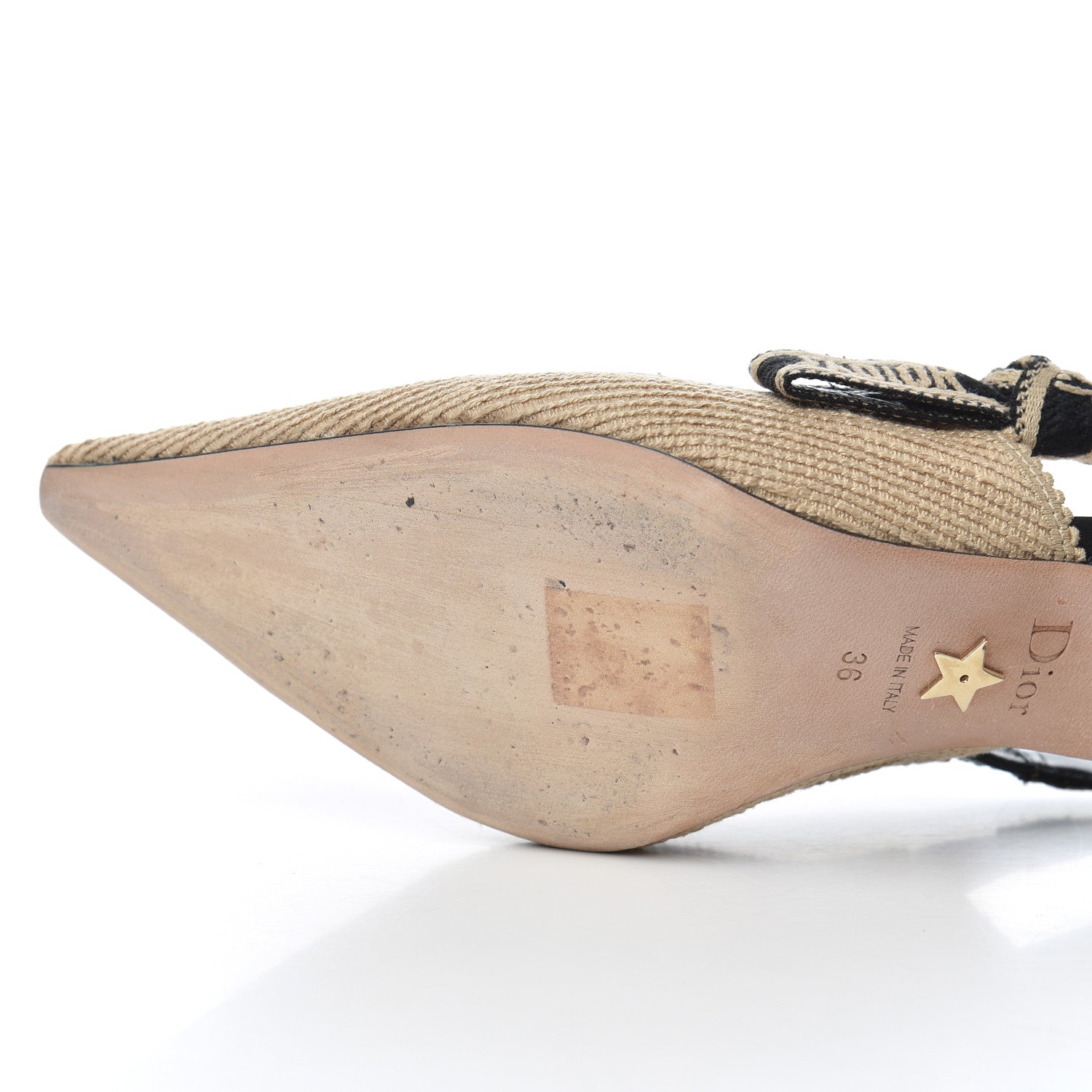 Christian Dior Natural Canvas Ribbon J'Adior Slingback 65mm Pumps 36 Black Cream 12 of 15