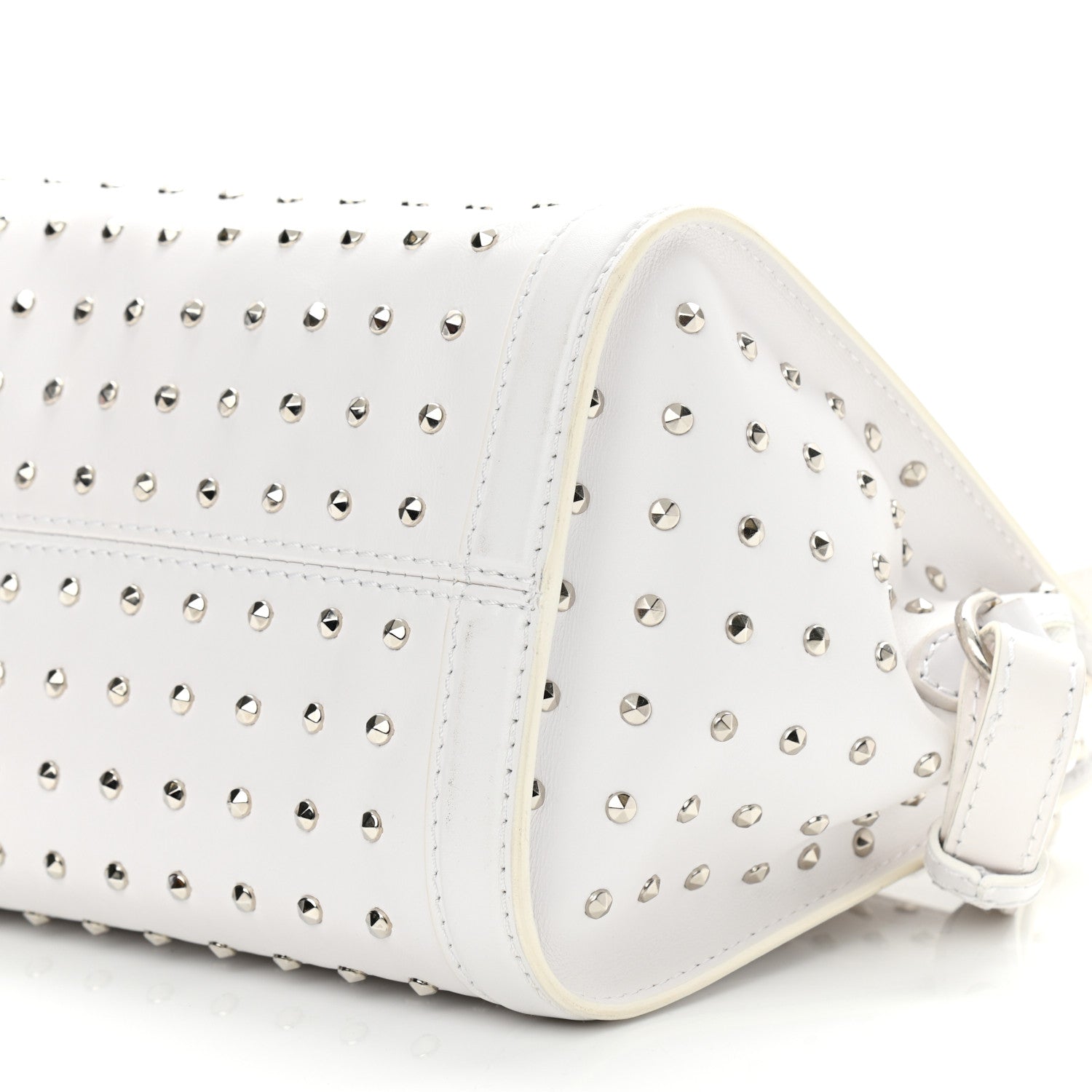Alexander McQueen Calfskin Studded Padlock Tote White 10 of 14