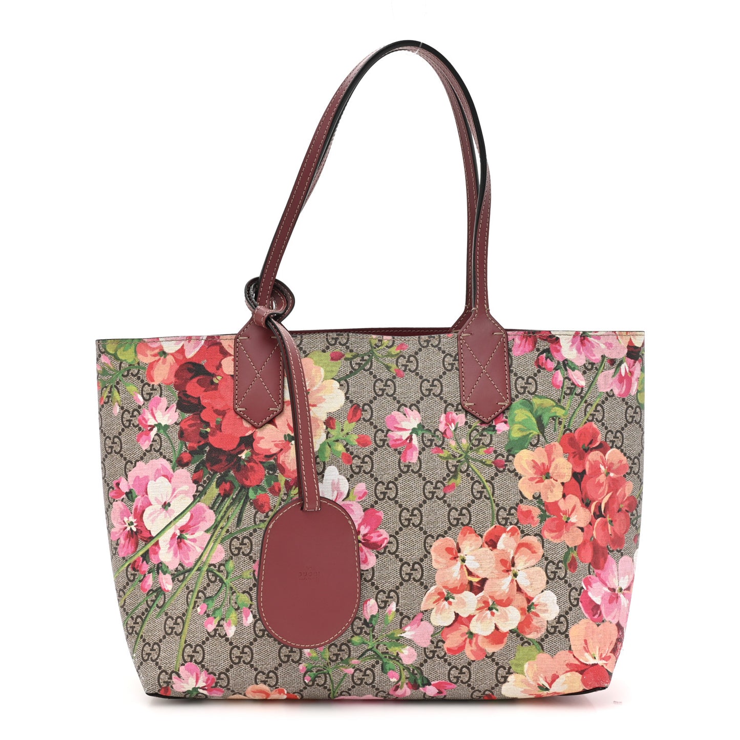 GG Supreme Monogram Blooms Small Reversible Tote Beige Multicolor Dry Rose
