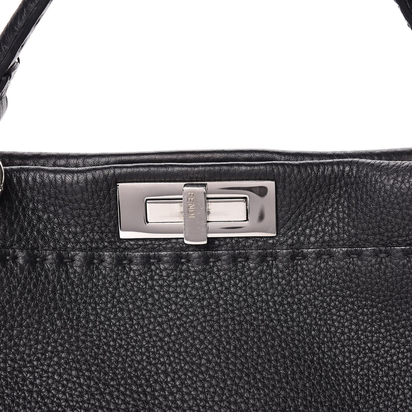 Cuoio Romano Selleria Bi-Color Large Peekaboo Iconic Satchel Black Mou