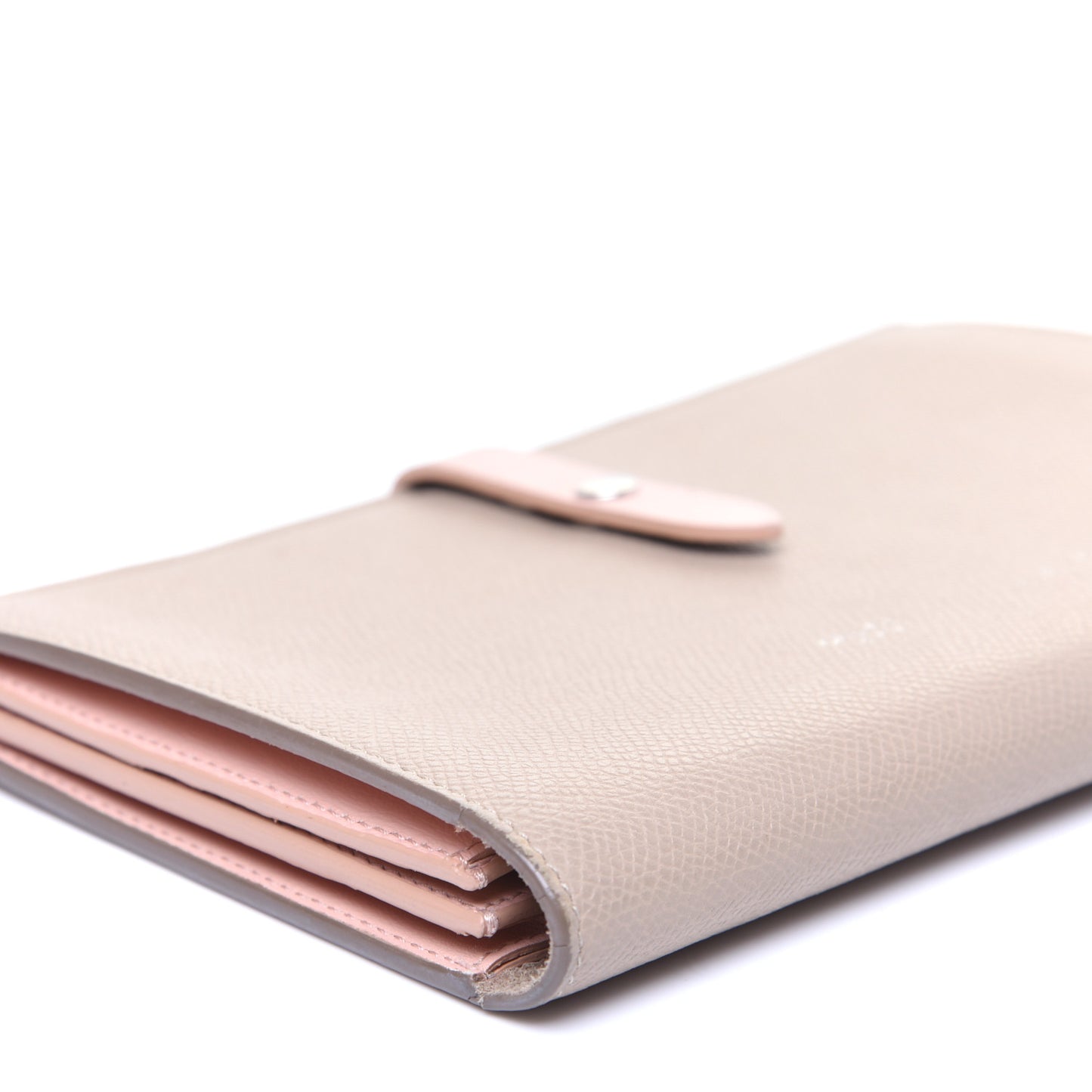 Calfskin Large Multifunction Strap Wallet Light Taupe