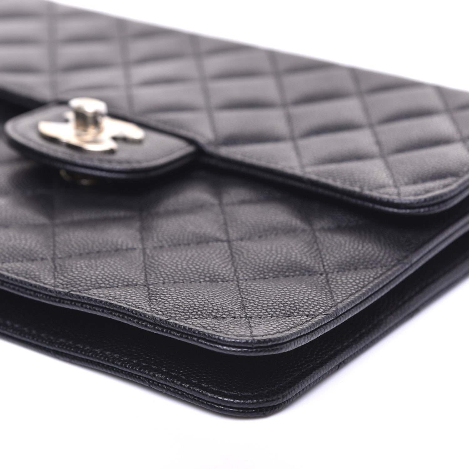 Chanel Caviar Quilted Square Flap Clutch Black 8 of 13