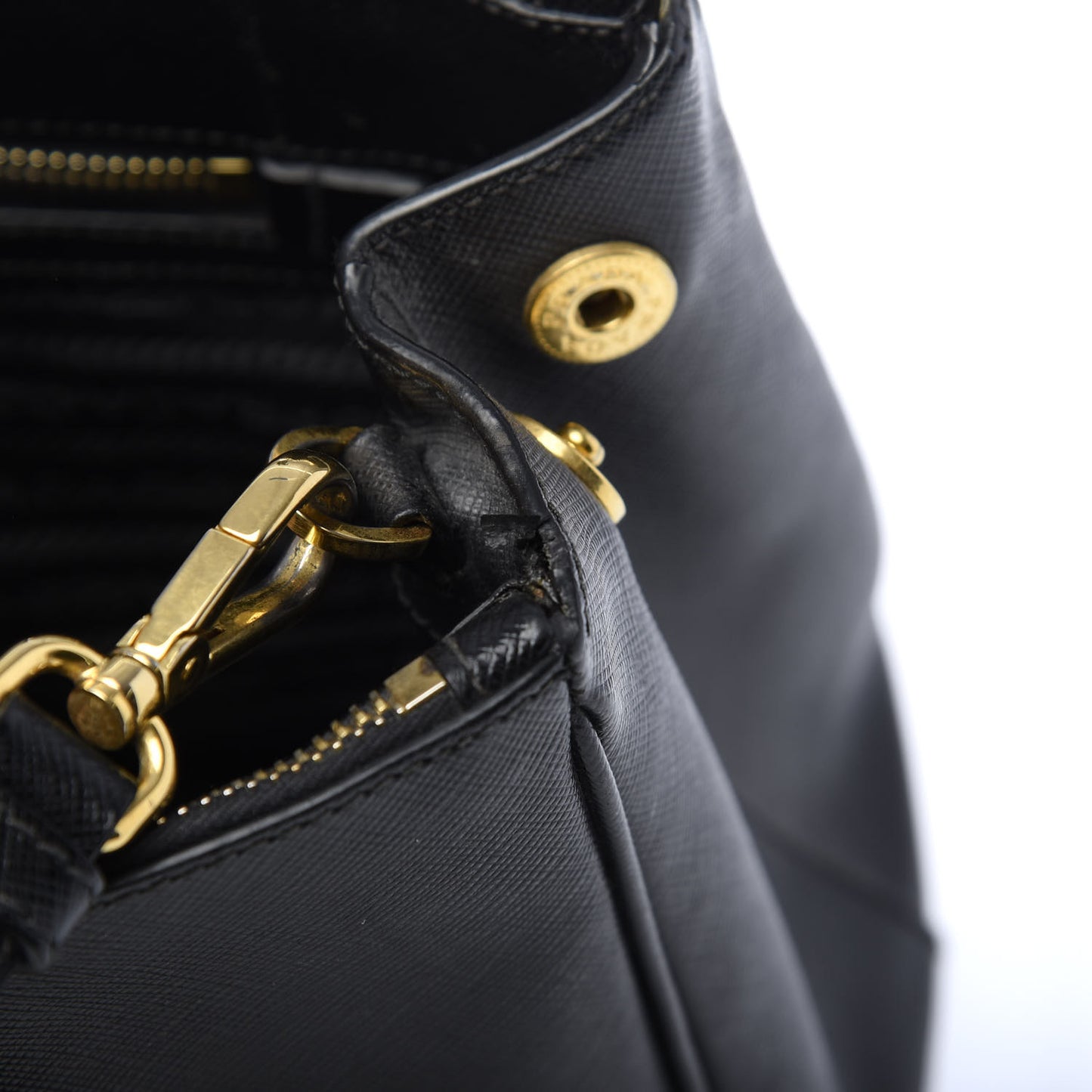 Saffiano Small Galleria Double Zip Tote Black