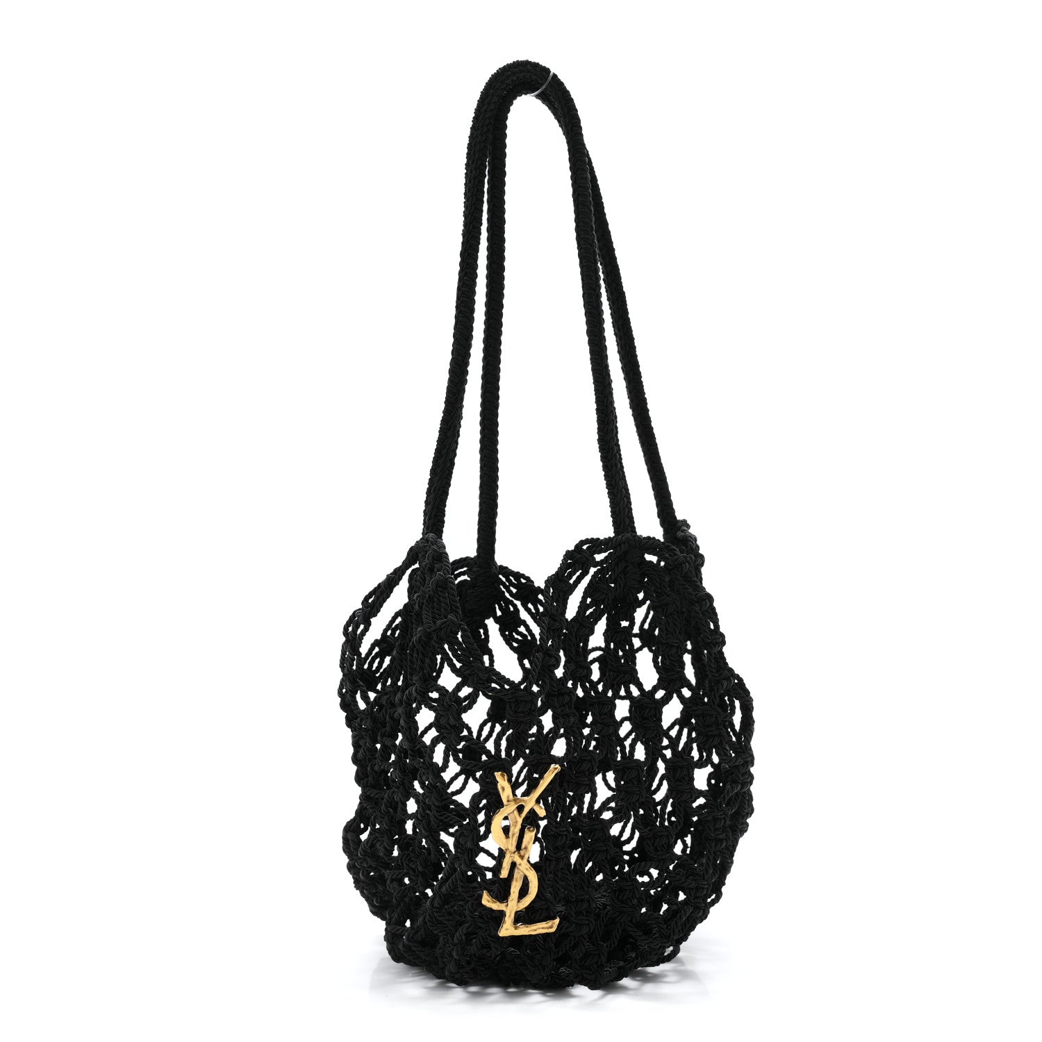 Saint Laurent Crochet Small Shopping Bag Black 1 of 11