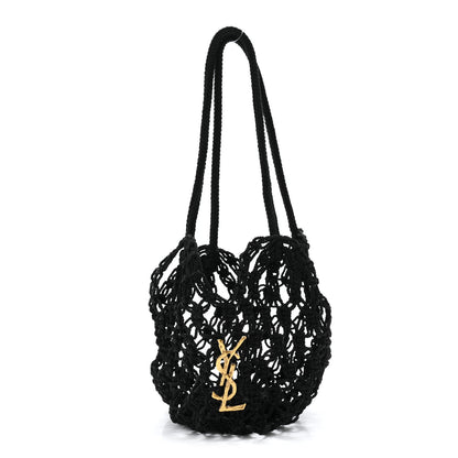 Saint Laurent Crochet Small Shopping Bag Black 1 of 11