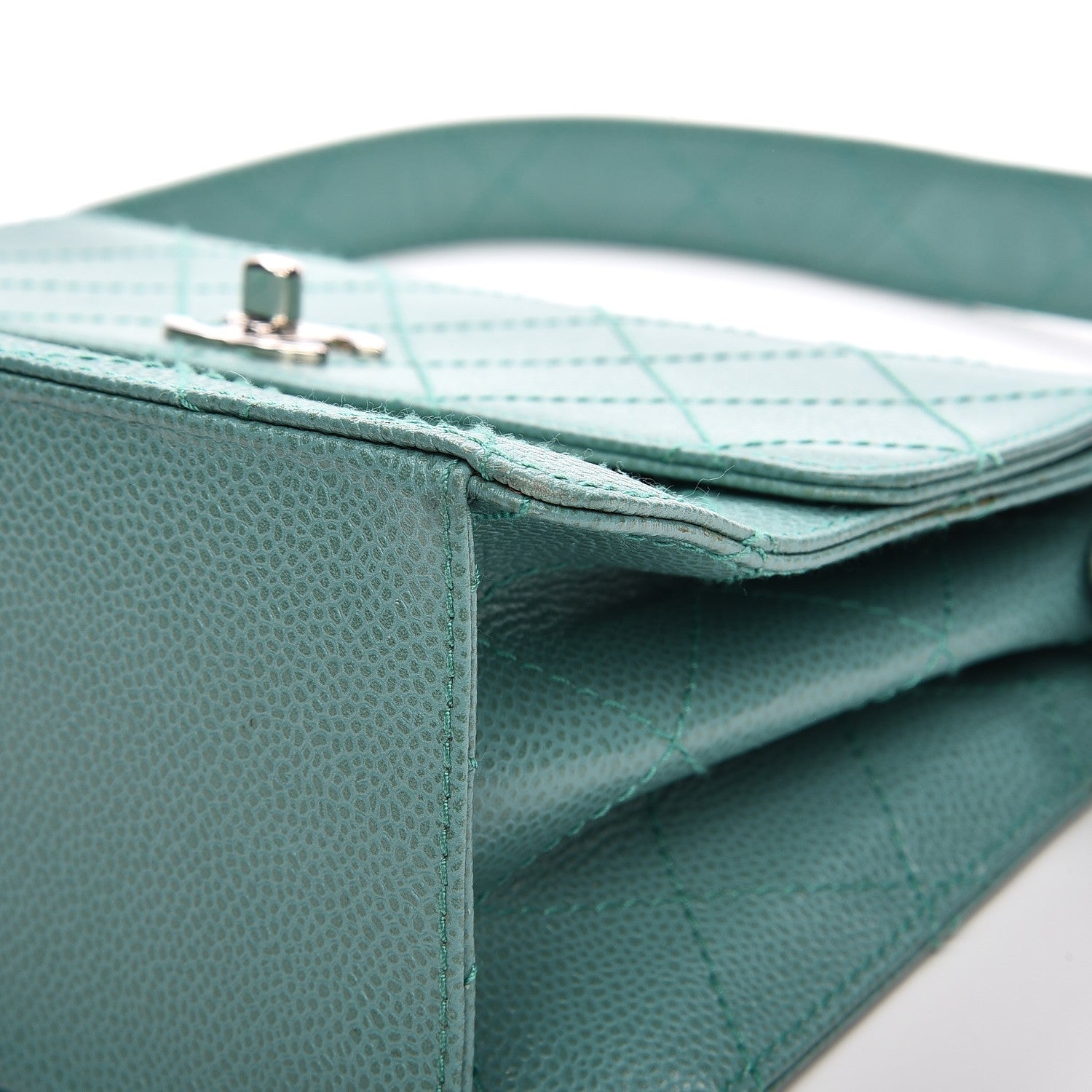 Chanel Caviar Flap Shoulder Bag Green 10 of 21