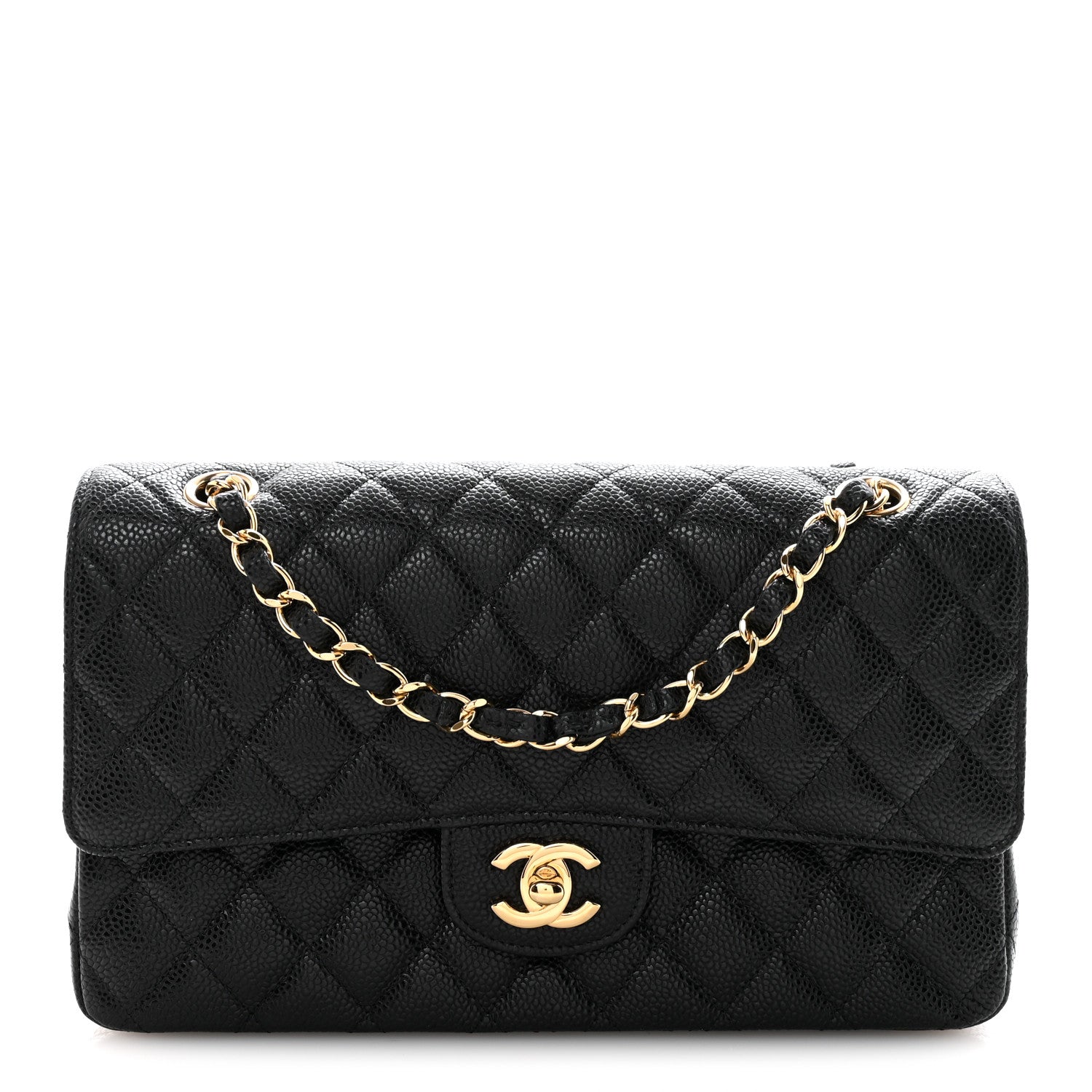 Chanel Caviar Quilted Medium Double Flap Black 1 of 12