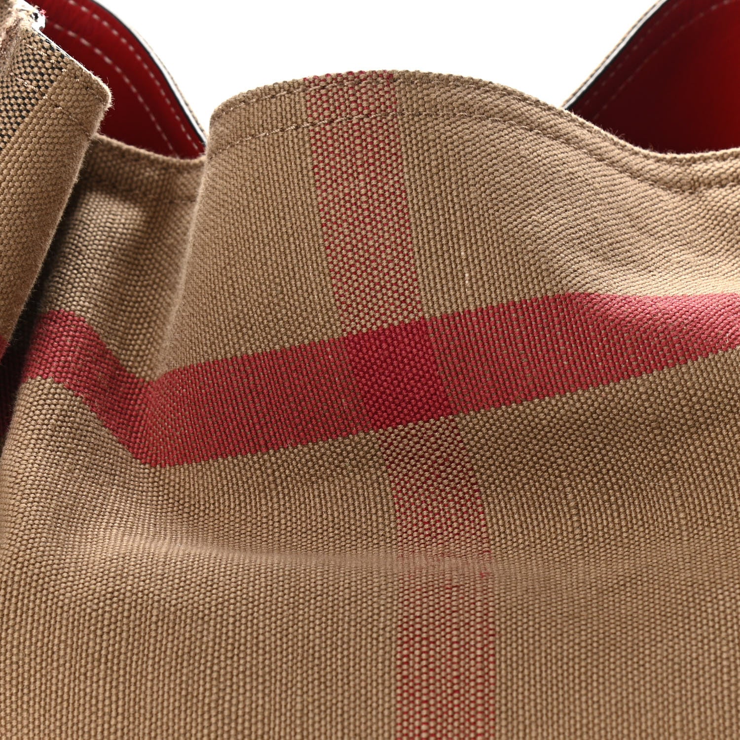 Burberry Canvas Mega Check Medium Ashby Hobo Cadmium Red 9 of 11