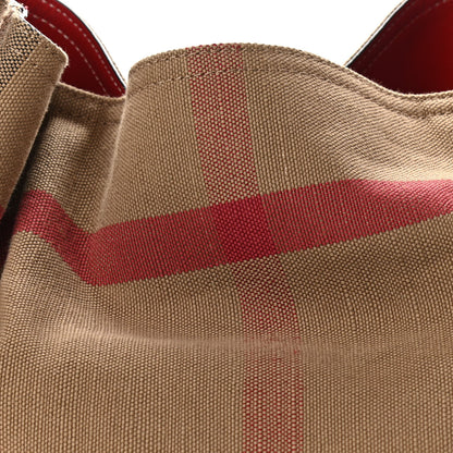 Burberry Canvas Mega Check Medium Ashby Hobo Cadmium Red 9 of 11