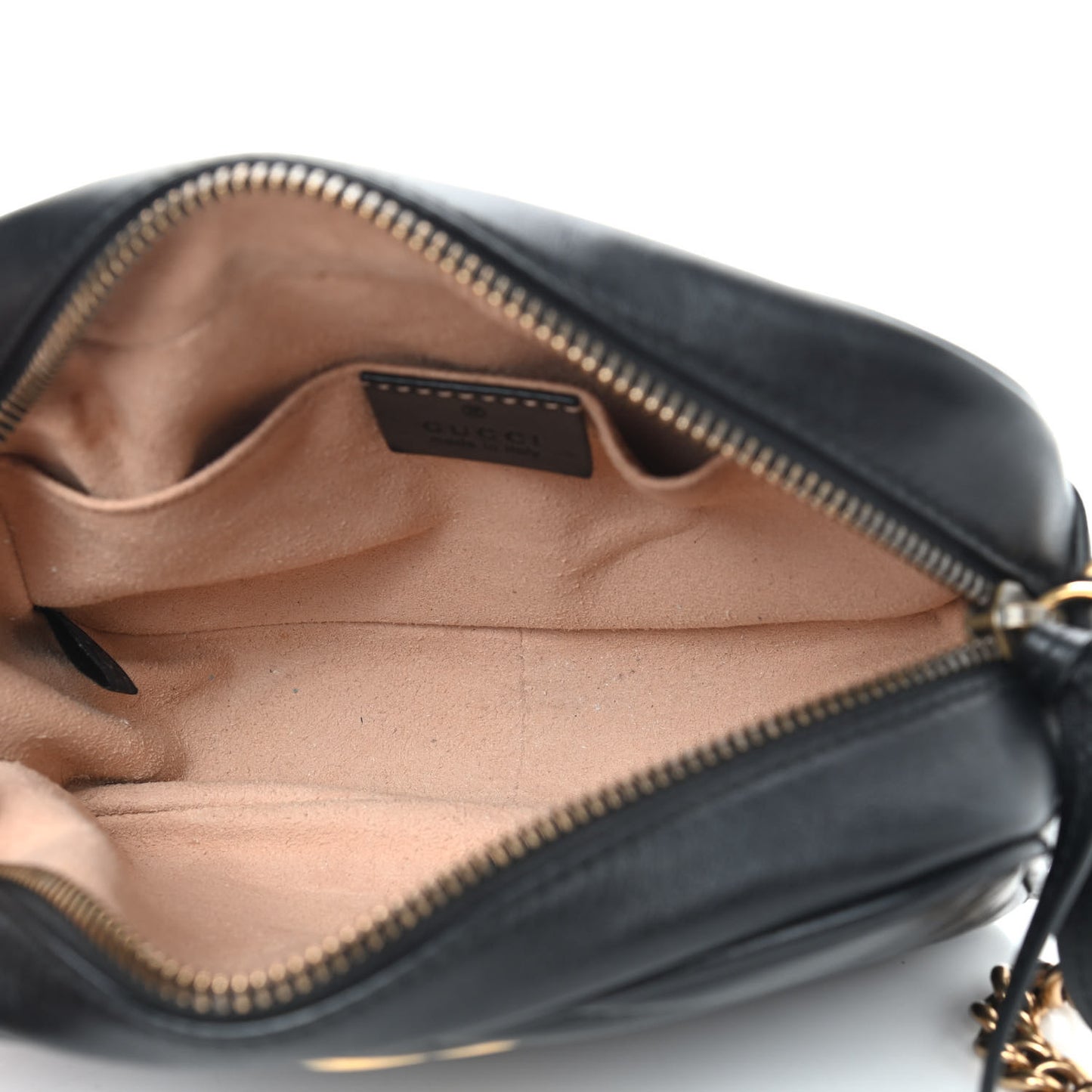 Calfskin Matelasse Mini GG Marmont Chain Shoulder Bag Black