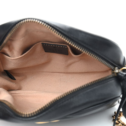 Gucci Calfskin Matelasse Mini GG Marmont Chain Shoulder Bag Black 5 of 9