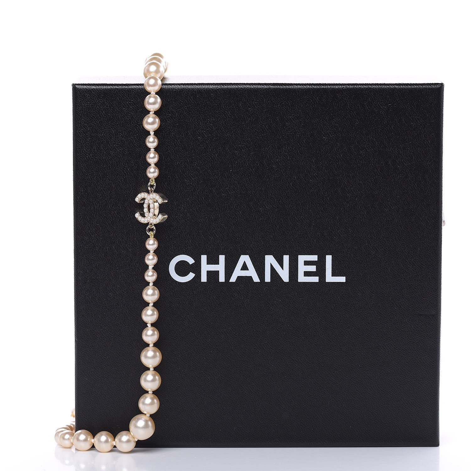 Chanel Graduated Pearl CC Long Necklace Gold 5 of 5