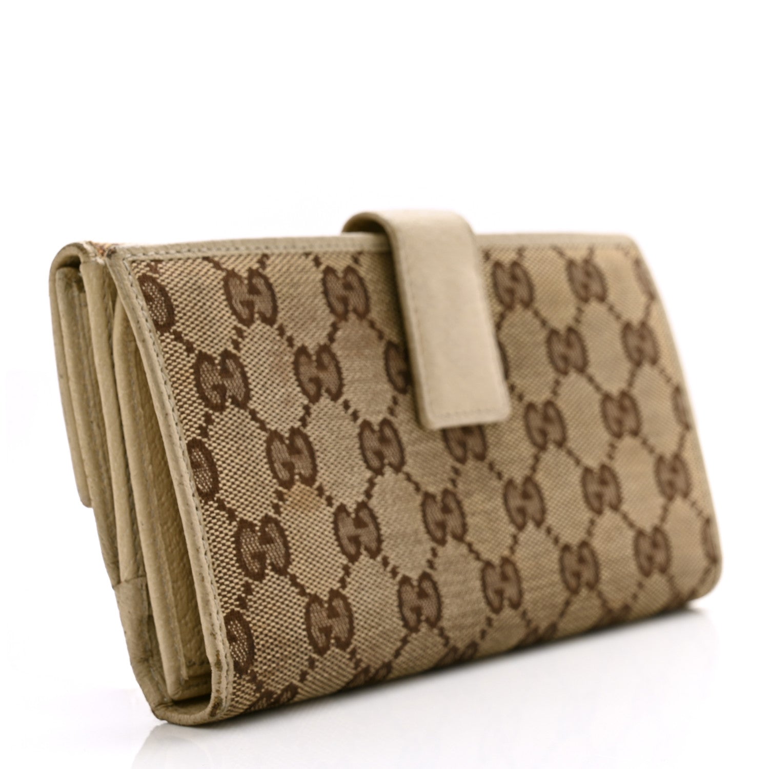 Gucci Monogram Metal Bar Continental Flap Wallet Off White 3 of 11