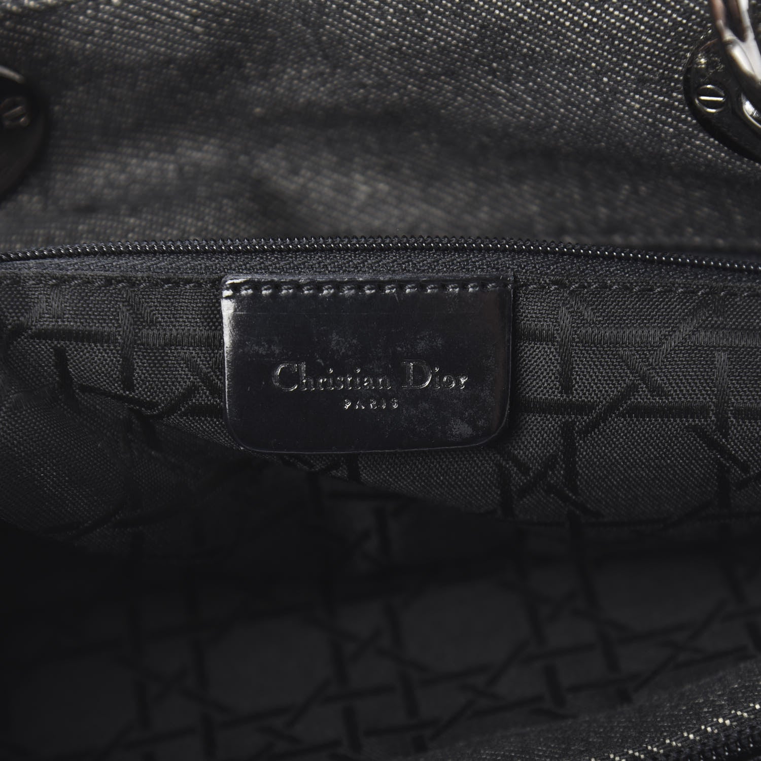 Christian Dior Denim Cannage Soft Large Lady Dior Tote Black 7 of 11