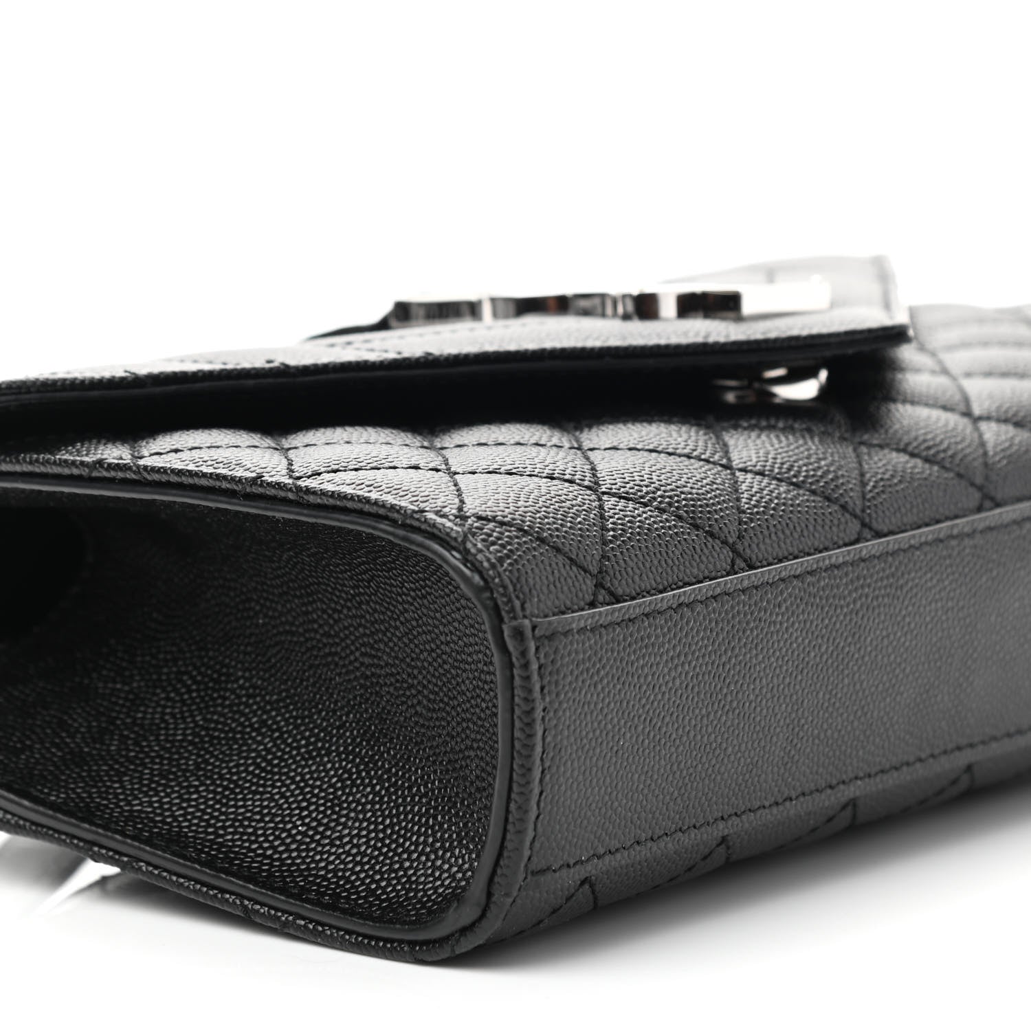 Saint Laurent Grain De Poudre Textured Mixed Matelasse Triquilt Small Monogram Satchel Black 8 of 8