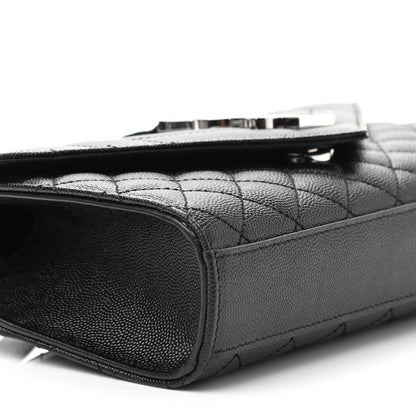 Saint Laurent Grain De Poudre Textured Mixed Matelasse Triquilt Small Monogram Satchel Black 8 of 8