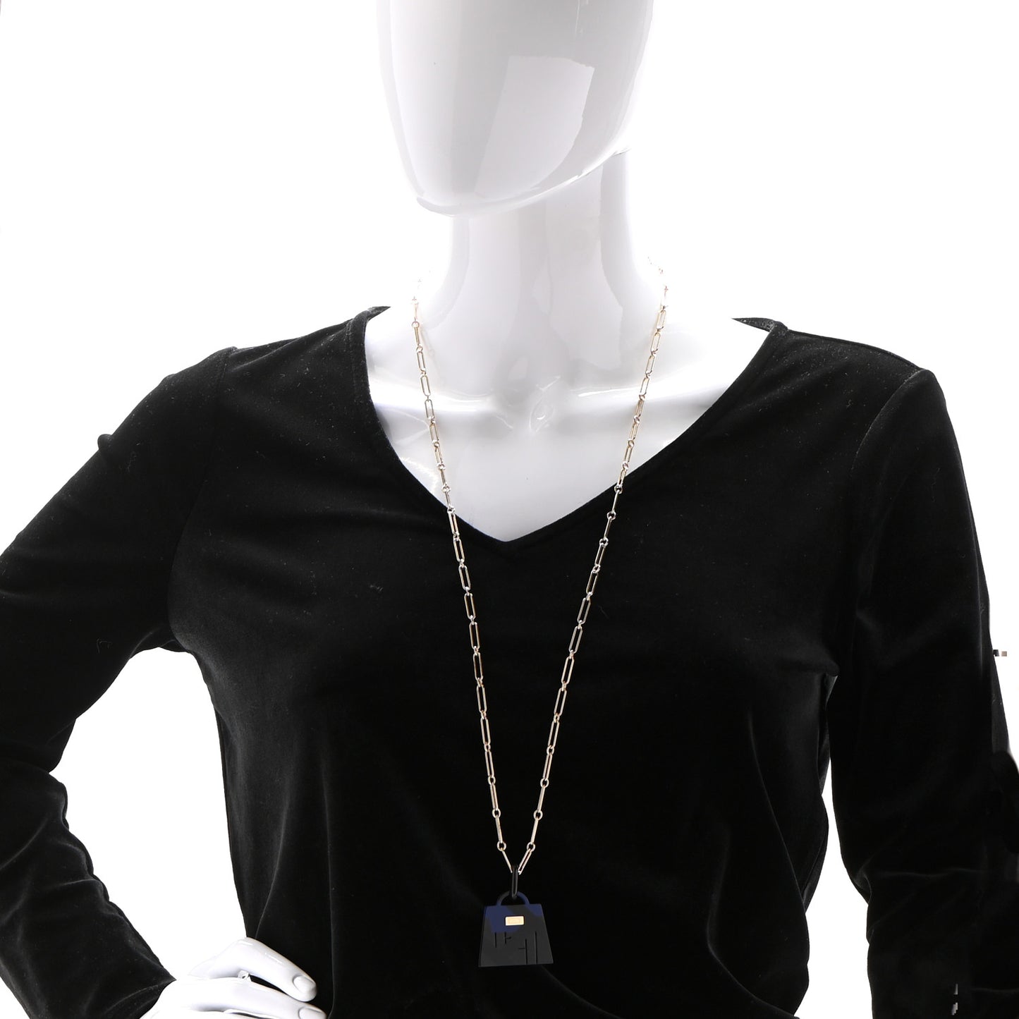 Permabrass Buffalo Horn Large Amulette Kelly Pendant Necklace