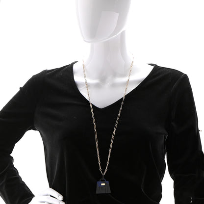 Hermes Permabrass Buffalo Horn Large Amulette Kelly Pendant Necklace 2 of 8