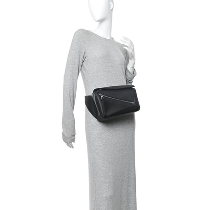 Loewe Diamond Embossed Calfskin Small Puzzle Bumbag Black 2 of 9