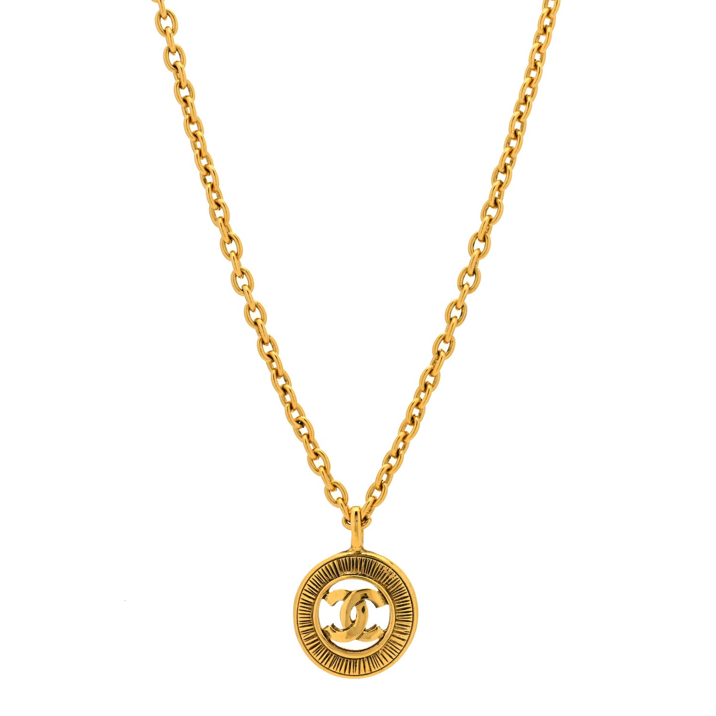 CC Chain Pendant Necklace Gold