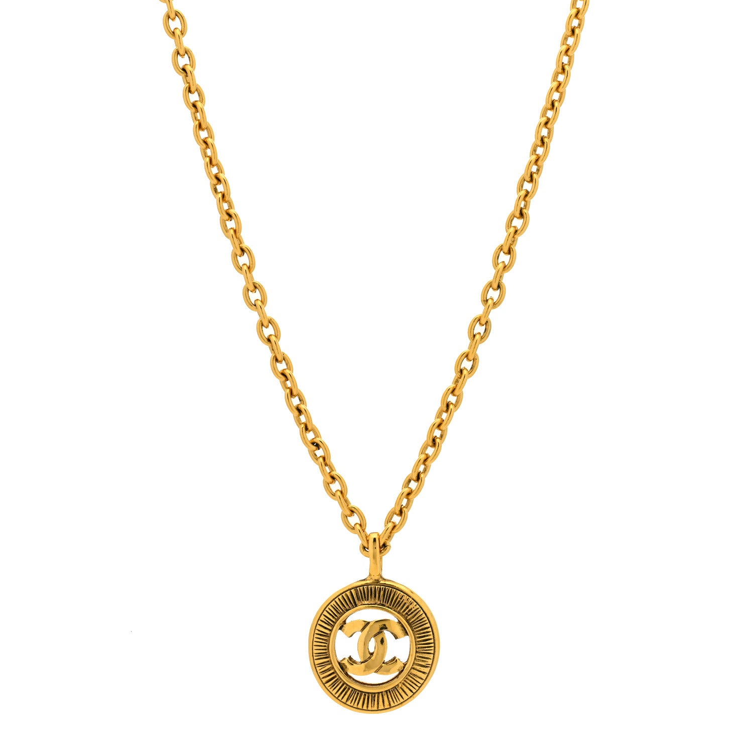 Chanel CC Chain Pendant Necklace Gold 1 of 5