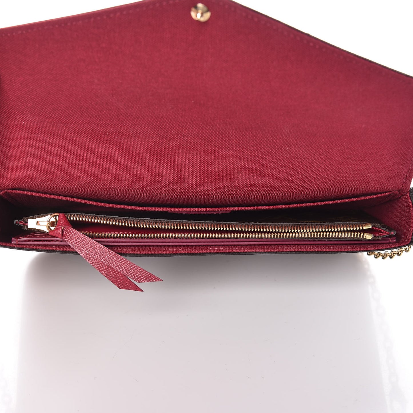 Monogram Pochette Felicie Chain Wallet Fuchsia
