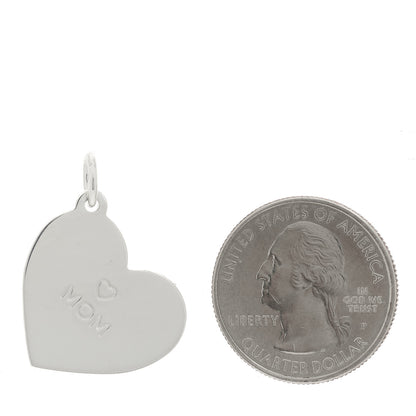 Tiffany Sterling Silver Mom Heart Charm 3 of 4