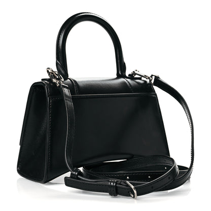 Balenciaga Box Calfskin Graffiti Logo Hourglass Top Handle Bag XS Black Silver 3 of 12