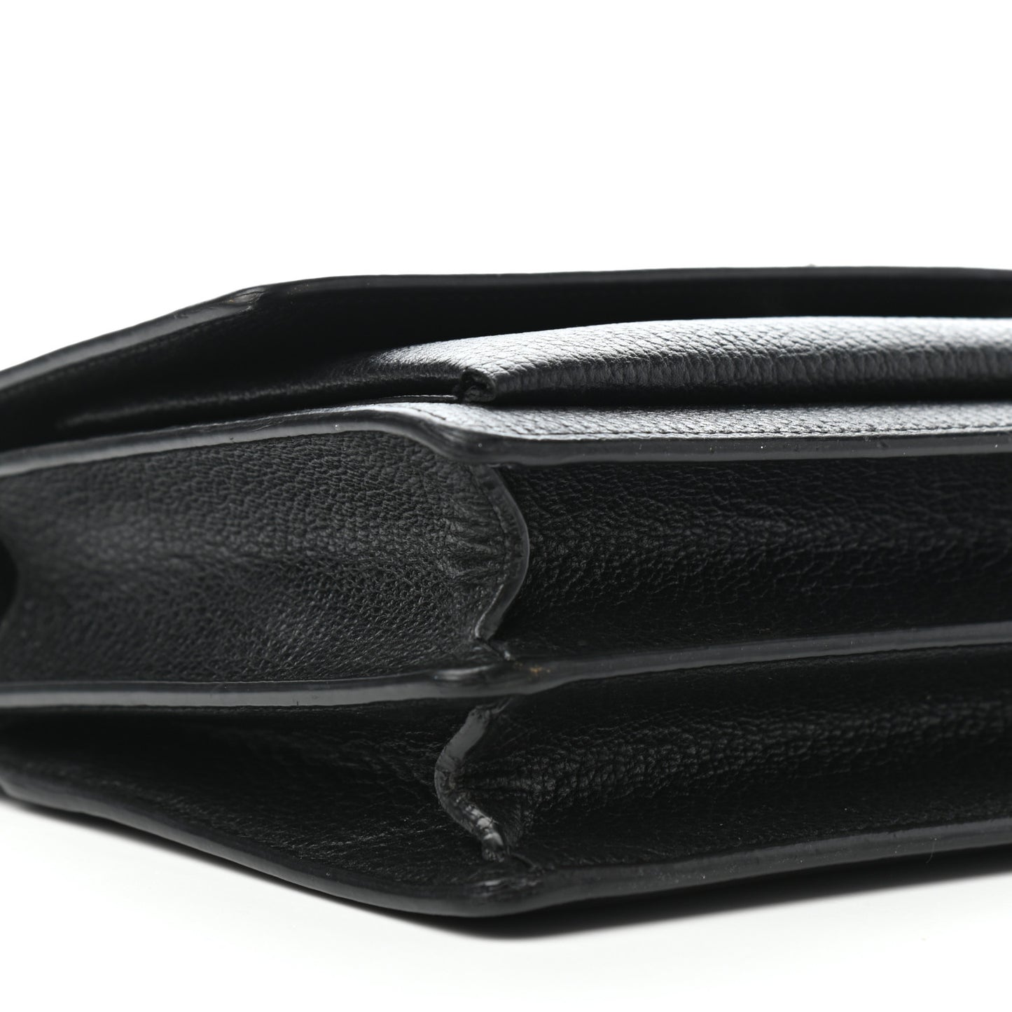 Grained Calfskin Medium Monogram Sunset Satchel Black
