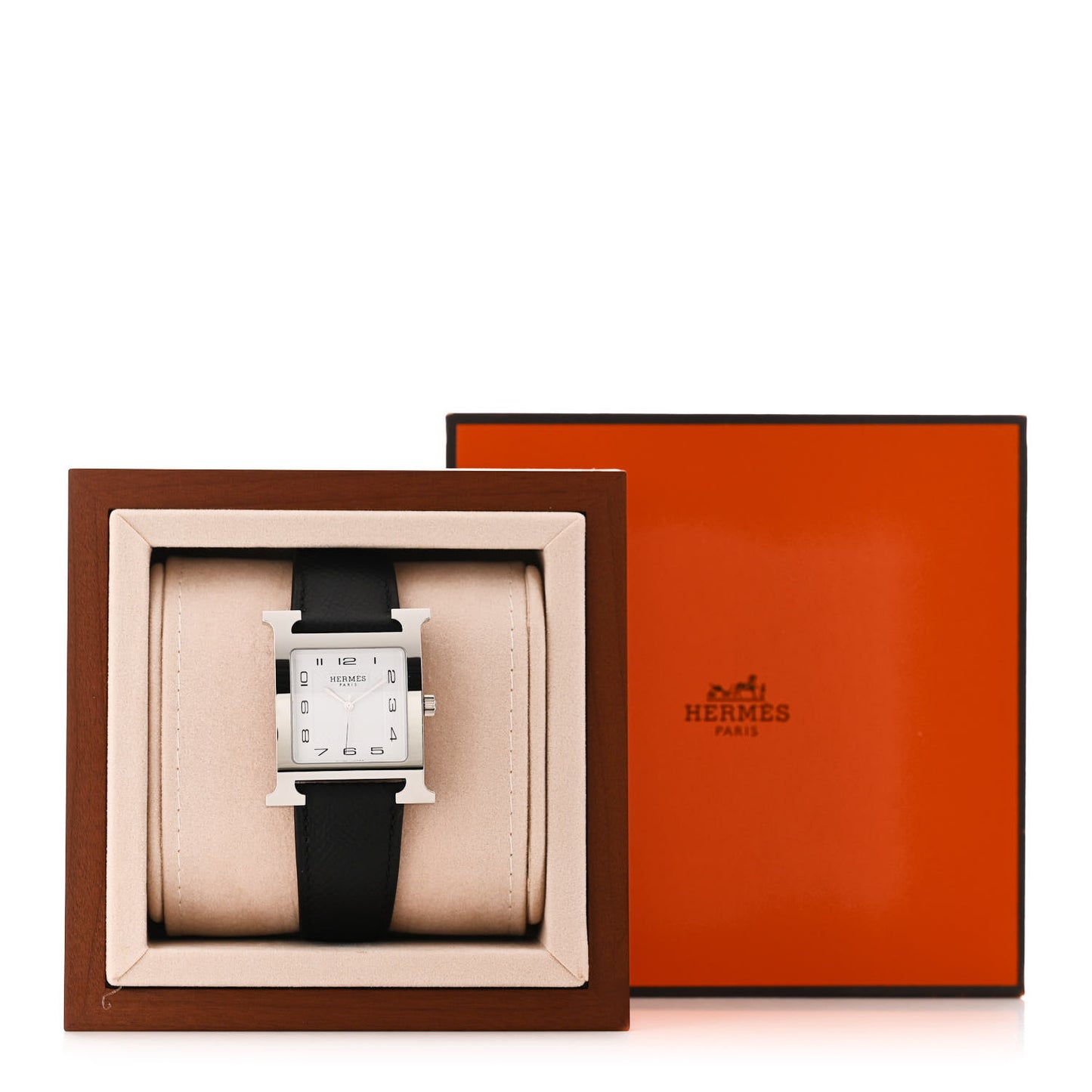 Stainless Steel Epsom 30.5mm Heure H Hour Quartz Watch Noir