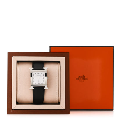 Hermes Stainless Steel Epsom 30.5mm Heure H Hour Quartz Watch Noir 5 of 5