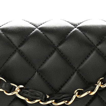Chanel Lambskin Quilted Medium Double Flap Black 8 of 11