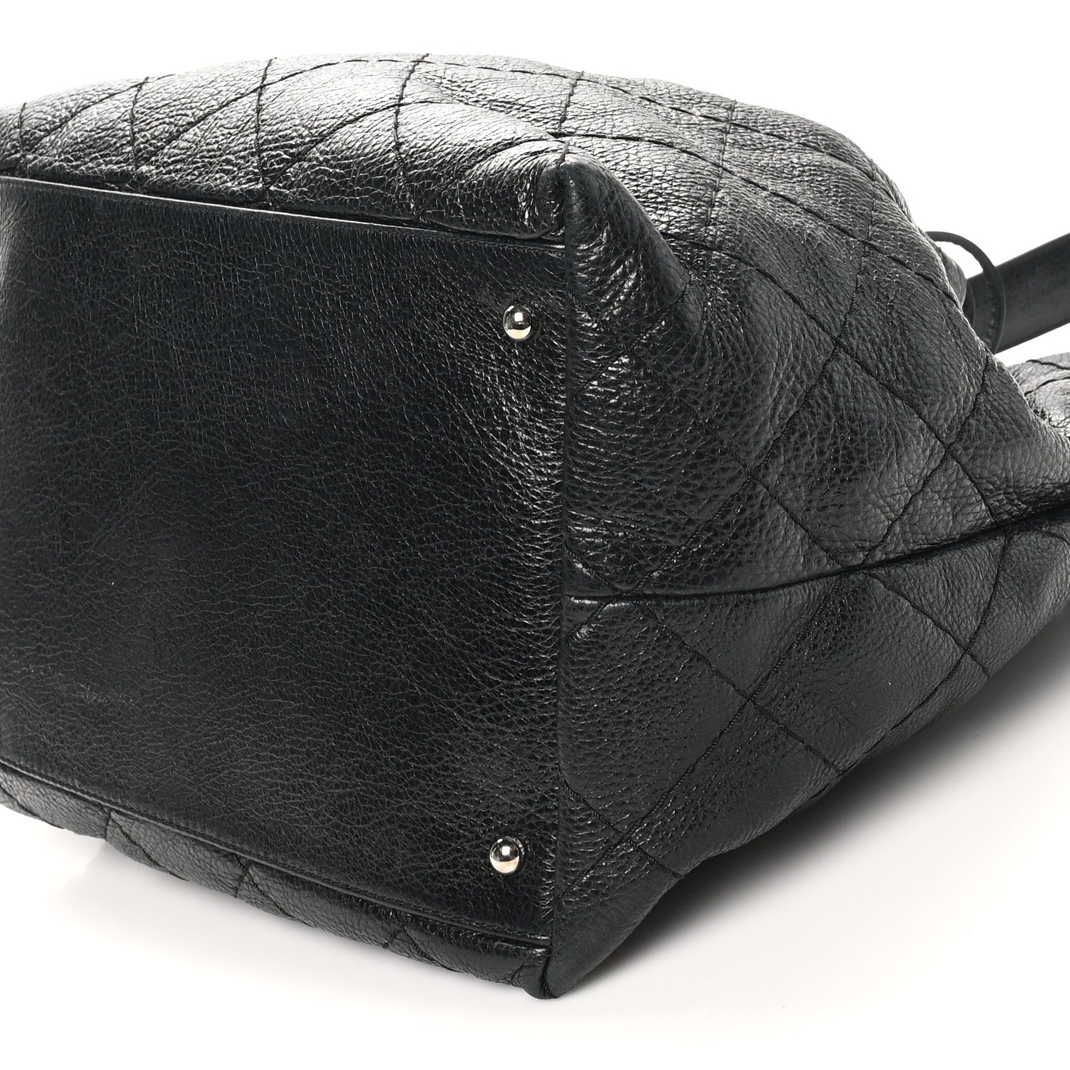 Chanel Glazed Calfskin On The Road Drawstring Tote Black 10 of 10