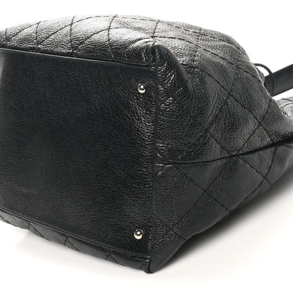 Chanel Glazed Calfskin On The Road Drawstring Tote Black 10 of 10